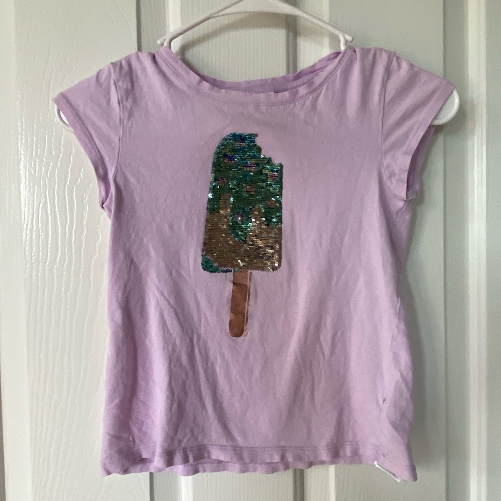 Girls Flip Sequin Graphic Popsicle Tee